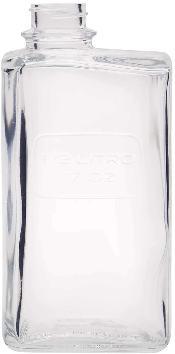 500 ml Bottiglia di vetro 'Optima Lattina', rettangolare, imboccatura: a vite