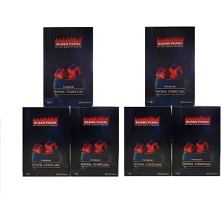 BlackSellig 6 x 1 kg hochwertigste Premium Shisha Kohle aus Kokosnussschalen - 100% Natur - 120 Min. Brenndauer ohne Eigengeschmack für perfekten Shisha Genuß