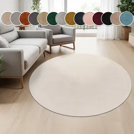 Paco Home Cadiz 630 Kurzflorteppich Ø 80 cm cream