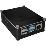 Icy Box Raspberry Pi 4 Aluminium und Acryl wechselbar, luftdurchlässiges Seitengitter,