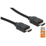 Manhattan Premium High Speed HDMI Cable with Ethernet, 4K@60Hz, HEC, ARC, 3D, 18 Gbit/s Bandbreite, HDMI-Stecker auf HDMI-Stecker, geschirmt, schwarz, (355346)