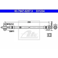 ATE 83.7847-0257.3 Bremsschlauch HR