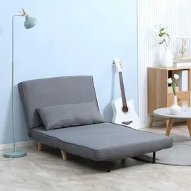 Homcom Schlafsofa Sofabett Klappsofa verstellbar Rückenlehne Liege nordisch skandinavisch 25D Schaumstoff Haus Leinenimitat Kautschukholz