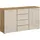 Rauch Kombikommode KOLUNA 120 x 81 x 42 cm Eiche Artisan / Glas Beige
