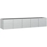 vidaXL Garten-Hochbeet verzinkter Stahl rechteckig 400 x 80 x 77 cm Silber 
