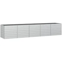 vidaXL Garten-Hochbeet verzinkter Stahl rechteckig 400 x 80 x 77 cm Silber 