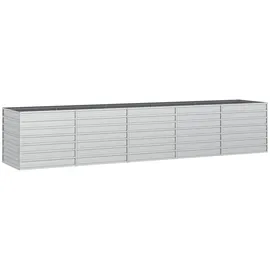 vidaXL Garten-Hochbeet verzinkter Stahl rechteckig 400 x 80 x 77 cm Silber 