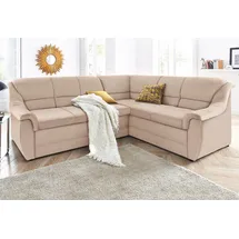 DOMO collection Ecksofa DOMO COLLECTION "Lale zeitlose Formensprache, komfortabel, Breite 251cm, L-Form", beige (natur), B:251cm H:88cm T:193cm, Struktur grob (85% Polyester, 15% Polyacryl );Struktur (100% Polyester);Microfaser PRIMABELLE (100% Polyester), Sofas,