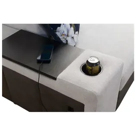 kaiser möbel Großes Ecksofa,Schlaffunktion MELODY IV MINI Tauro/Freya Graphit/Anthrazit Links