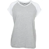 URBAN CLASSICS Ladies Contrast Raglan Tee in grey/white -