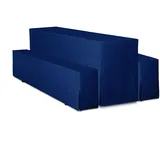 TexDeko Hussen Bierzeltgarnituren gepolstert 5TLG Set Premium 220x70cm Blau)