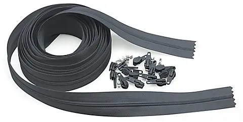 buttinette Endlosreißverschluss im Set, Spirale: 4,2 mm, 4 m, grau