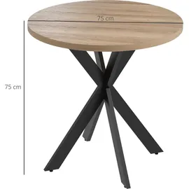 Homcom Küchentisch 75 x 75 x 75 cm rund braun