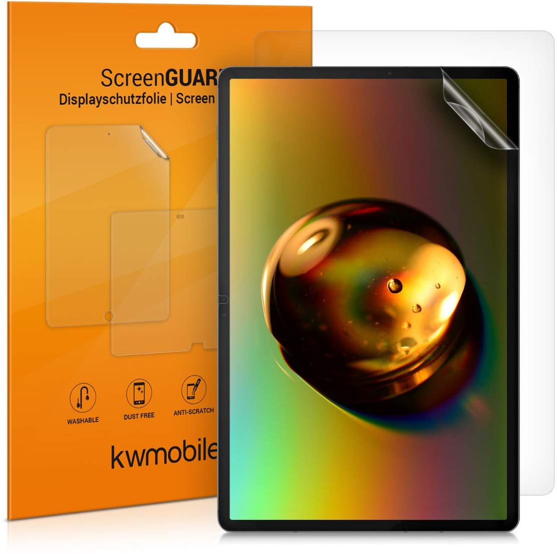 kwmobile 2X Schutzfolie kompatibel mit Samsung Galaxy Tab S7 Plus/Tab S7 FE - Folie klar Full Screen Tablet