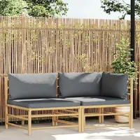 vidaXL Garten-Lounge-Set 2-tlg. dunkelgrau Bambus