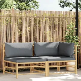 vidaXL Garten-Lounge-Set 2-tlg. dunkelgrau Bambus