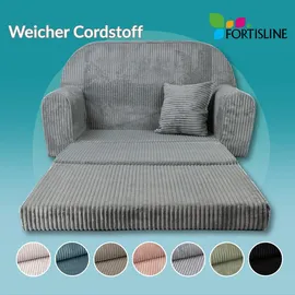 FORTISLINE Kindersofa Rosalia Mini 78 x 45 x 40 cm Textil hellgrau