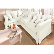 Home Affaire Ecksofa HOME AFFAIRE "Luise L-Form", beige, B:275cm H:75cm T:192cm, Struktur 100% Polyester, Sofas, Ecksofa, mit vielen losen Kissen und abnehmbarer Husse
