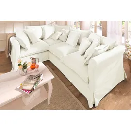Home Affaire Ecksofa HOME AFFAIRE "Luise L-Form", beige, B:275cm H:75cm T:192cm, Struktur 100% Polyester, Sofas, Ecksofa, mit vielen losen Kissen und abnehmbarer Husse