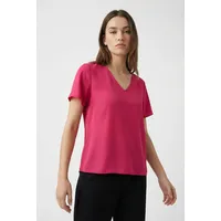 ONLY CARMAKOMA Shirtbluse CARMETTA LIFE V-NECK SS TOP WVN NOOS rot S (42)