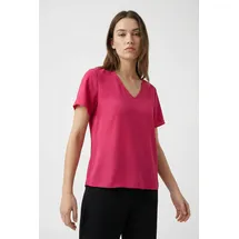 ONLY CARMAKOMA Shirtbluse CARMETTA LIFE V-NECK SS TOP WVN NOOS rot S (42)