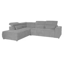 DOMO collection Ecksofa DOMO COLLECTION "BRANDON L-Form, auch in Leder", grau (hellgrau), B:275cm H:80cm T:228cm, Sofas, Ecksofa, inklusive Kopfteilverstellung, wahlweise mit Sitztiefenverstellung