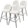 ML-Design Barhocker 4er Set Beige, Stoffbezug, H75 cm, gepolsterte Barstühle mit Metallgestell, Rückenlehne & Fußstütze, Küchenhocker Tresenhocker