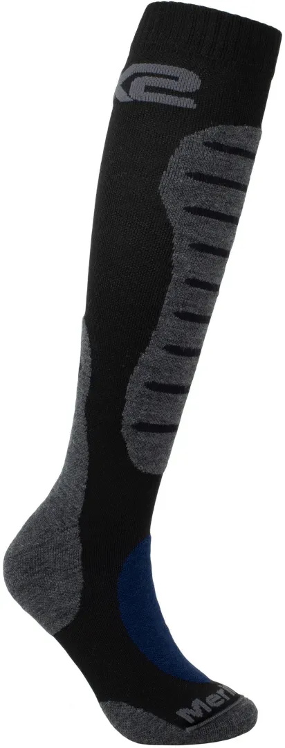 SIXS MOT2 Merinos Socken, schwarz-grau für Männer