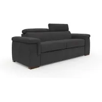 Giunone Schlafsofa Mit 18 Cm Hoher Matratze Und Verstellbaren Kopfstützen Aus Wasserfestem Stoff T02 220 Cm (mat. 140x297) Schwarz