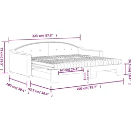 vidaXL Tagesbett 90 x 200 cm Dunkelgrau