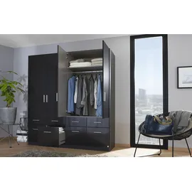 Rauch Drehtürenschrank 4 türig ¦ schwarz ¦ Maße (cm): B: 202 H: 200