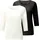 Casual Looks 3/4-Arm-Shirt CASUAL LOOKS "2er-Pack Shirts", Damen, Gr. 40, schwarz, ecru, 100% Baumwolle, unifarben, Rundhals, Shirts 3/4-Arm-Shirt