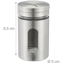 Relaxdays Gewürzstreuer 8,5 cm Silber unbefüllt