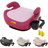 Jovikids Isofix zitverhoger voor kinderen, ECE R129, kinderzitverhoger, groep 2/3 (ca. 15-36 kg), verdikte stoffen bekleding en Isofix-adapter, gemakkelijk wasbaar, blauw, bekerhouder