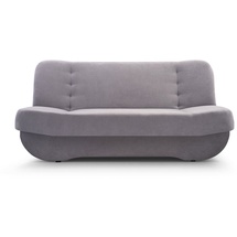 mb-moebel Sofa mit Schlaffunktion und Bettkasten, Kippsofa Schlafsofa Clic-Clack Couch für Wohnzimmer Federkern Sofagarnitur Polstersofa 192x90x87 cm - PAFOS (SORO 90 - Grau)