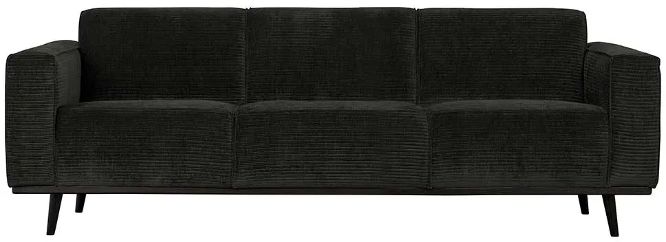 Dreisitzer Sofa in Dunkelgrau Breitcord Bezug