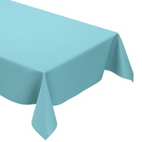 KEVKUS Wachstuch Tischdecke unifarben 291 hellblau einfarbig wählbar in eckig, rund und oval - Größe rund 120cm Schnittkante