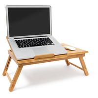 relaxdays Laptoptisch Bambus Betttablett mit Leseklappe braun