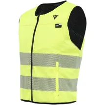 Dainese Protektorenweste Smart D-Air® Hi-Vis Airbag Weste, Wasserdicht Atmungsaktiv belüftet protektoren abriebfest reißfest wa gelb XS