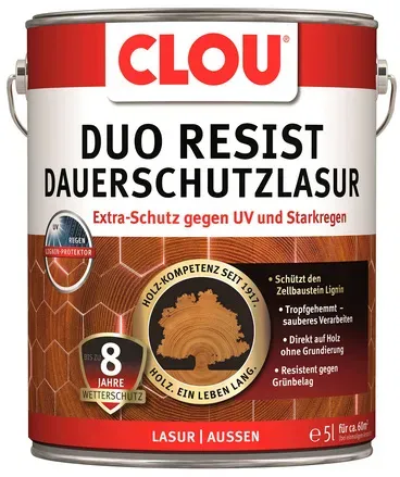 CLOU Holzlasur »DuoResist Dauerschutzlasur«, 5 l, anthrazitgrau, für ca. 12 m2/l