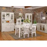 Klassisch Holztisch Esstisch Tisch Holz Tische Landhaus Ess Zimmer Ausziehbar - Weiß