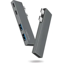 Logilink USB 3.2 Gen2x2 4-Port, PD, silber
