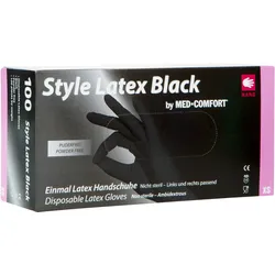 Style Latex Black Einmalhandschuhe puderfrei - XS