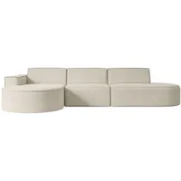 altdecor Ecksofa Beige, Textil, 3-Sitzer, Ottomane links, L-Form Corner Sofa Bett Eckcouch Couch Wohnlandschaft Cauchsofa MARI-L2 - Couches, Wohnlandschaften, Ecksofas