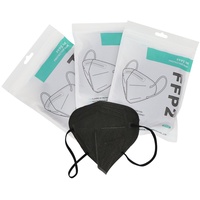 50 Stück FFP2 Hochleistungsfiltermaske, die beste Schutzmaske, Erwachsenenmaske, CE0161 (schwarz)