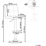 Beliani Barhocker 2er Set  Höhenverstellbar Beige