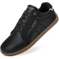 TARELO Barfußschuhe Damen Breite Zehenbox Turnschuhe Zero Drop Minimalistische Walking Schuhe Freizeit Leichte Barfuss Schuhe Größe 36-41(B Schwarz,40) - 40 EU