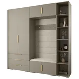 ABIKS MÖBEL Kompaktgarderobe INOVA 1 SATZ 10 Möbelset, Garderobe mit Kleiderstange und Regalen