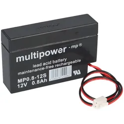 Multipower Blei-Akku MP0,8-12JST Pb 12V 0,8Ah Kabel mit JST-Buchse