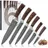 Wakoli Edib Damastmesser Set 20,5 cm 6-tlg. Pakkaholz
